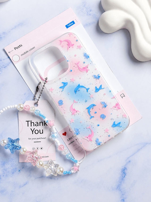 قاب Pastel Star Dolphin با آویز 