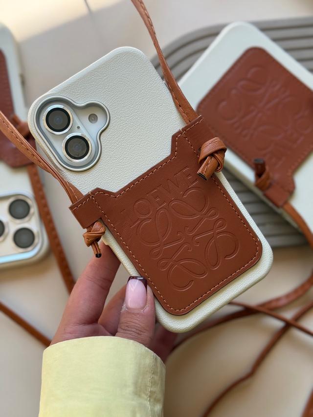 قاب Loewe چرمی جاکارتی دار بند بلند 